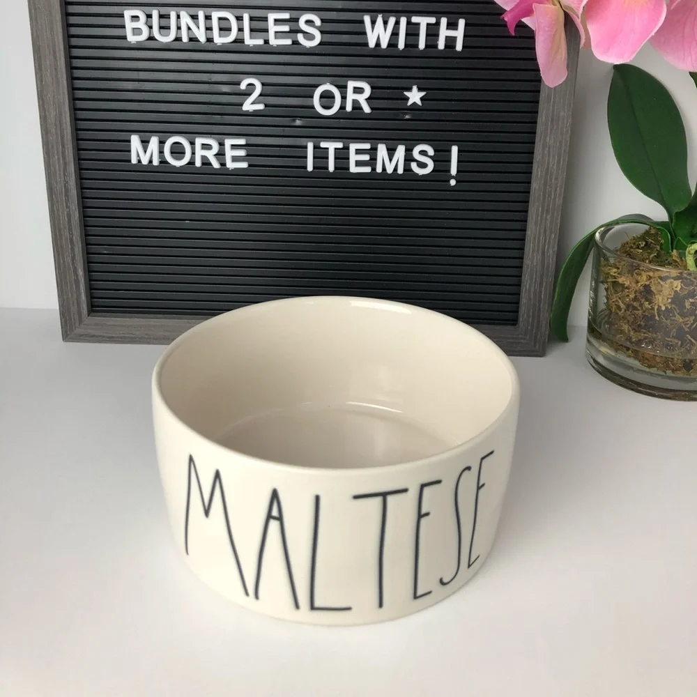 Rae Dunn MALTESE dog bowl